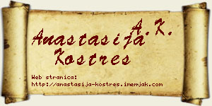 Anastasija Kostreš vizit kartica